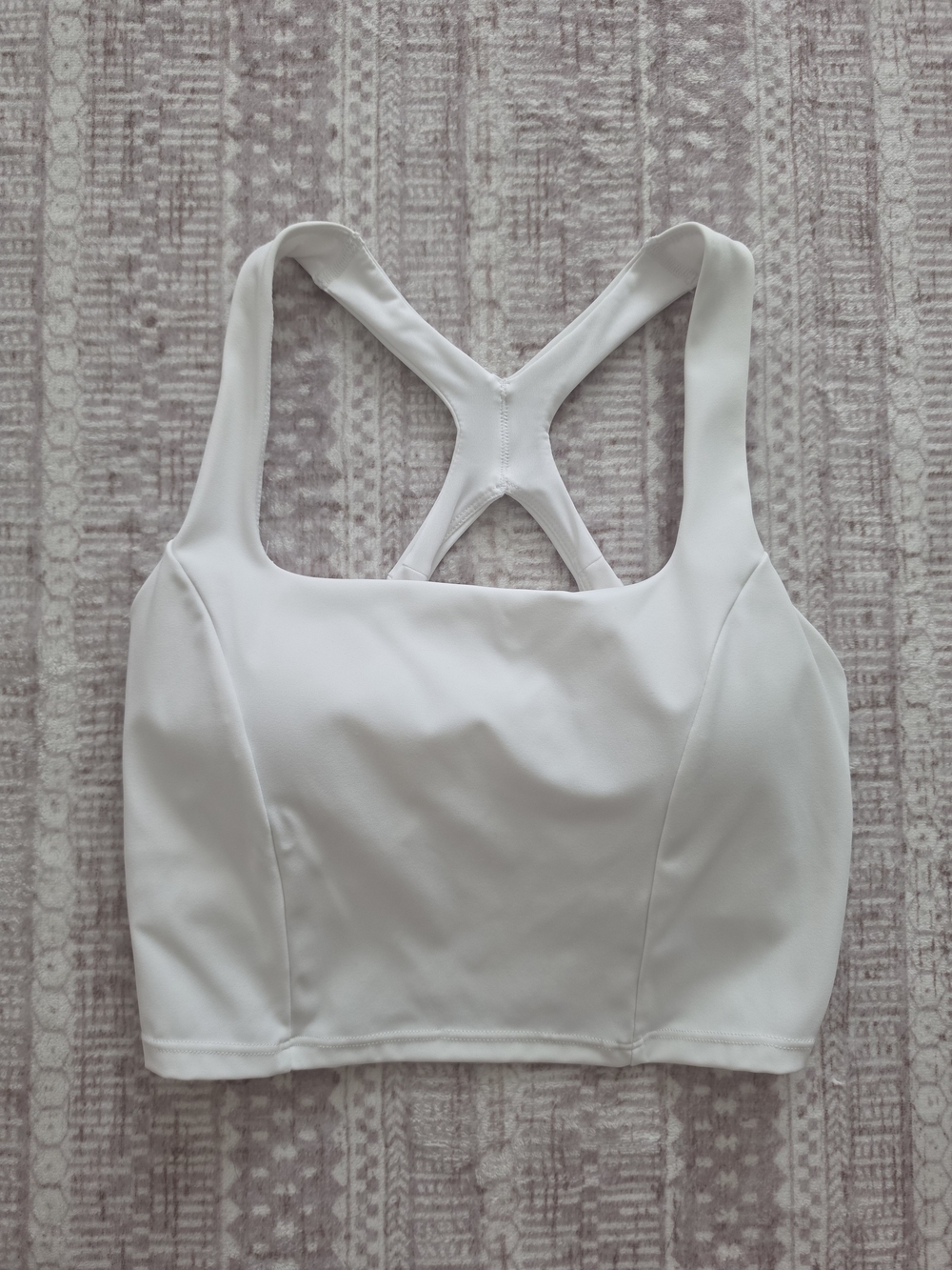 Avia White Crossback Longline Sports Bra Crop Top - Size Small